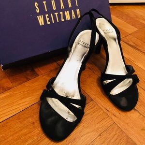 Stuart Weitzman Black Peau Delovely Sandal